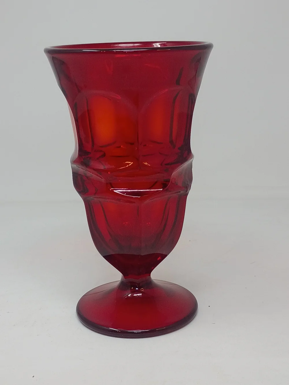 Fostoria Ruby Red Glass Goblet Stemmed Tumbler - Elegant Home Drinkware